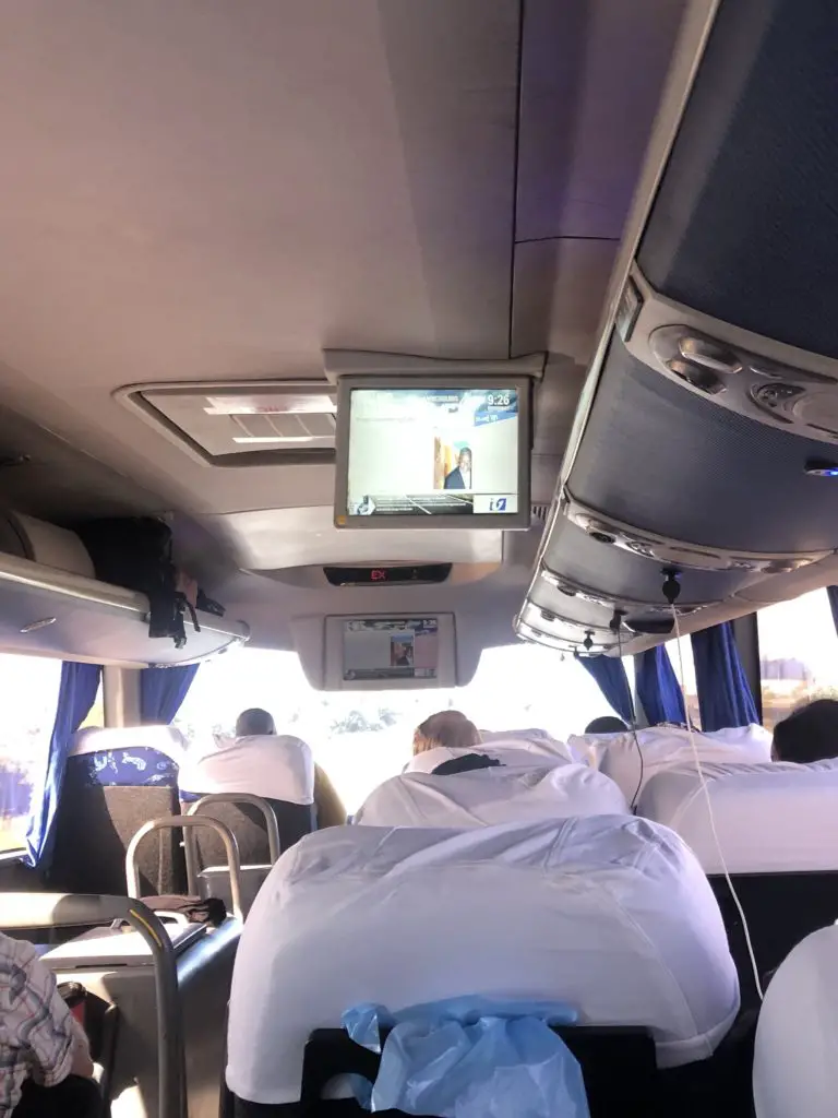 Interior of Greyhound bus