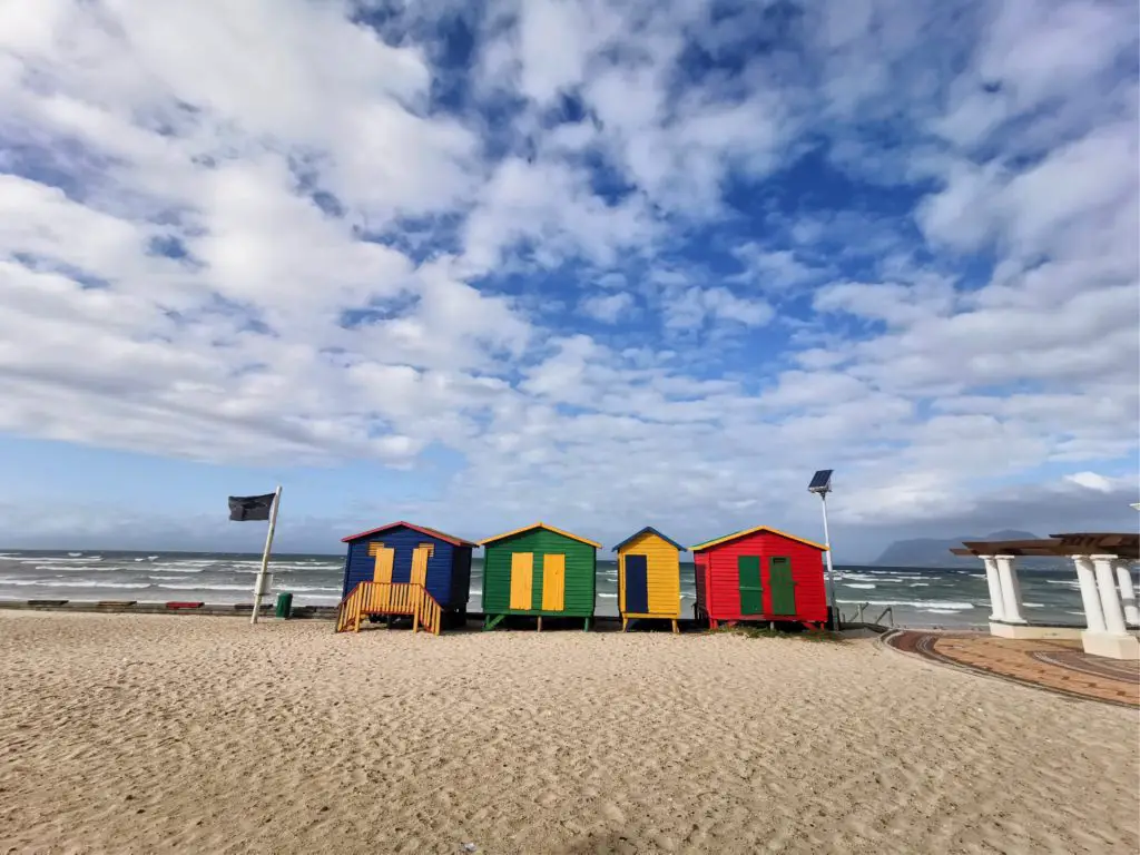 Colourful beach huts at Muizenberg beach Cape Town