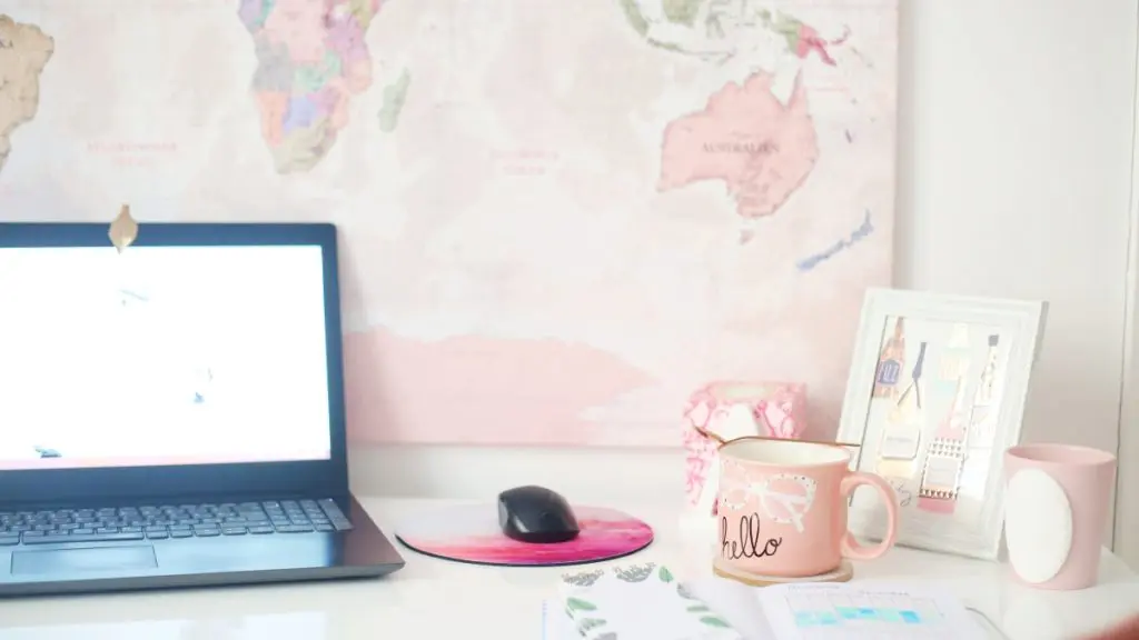 Blogger's desk set up