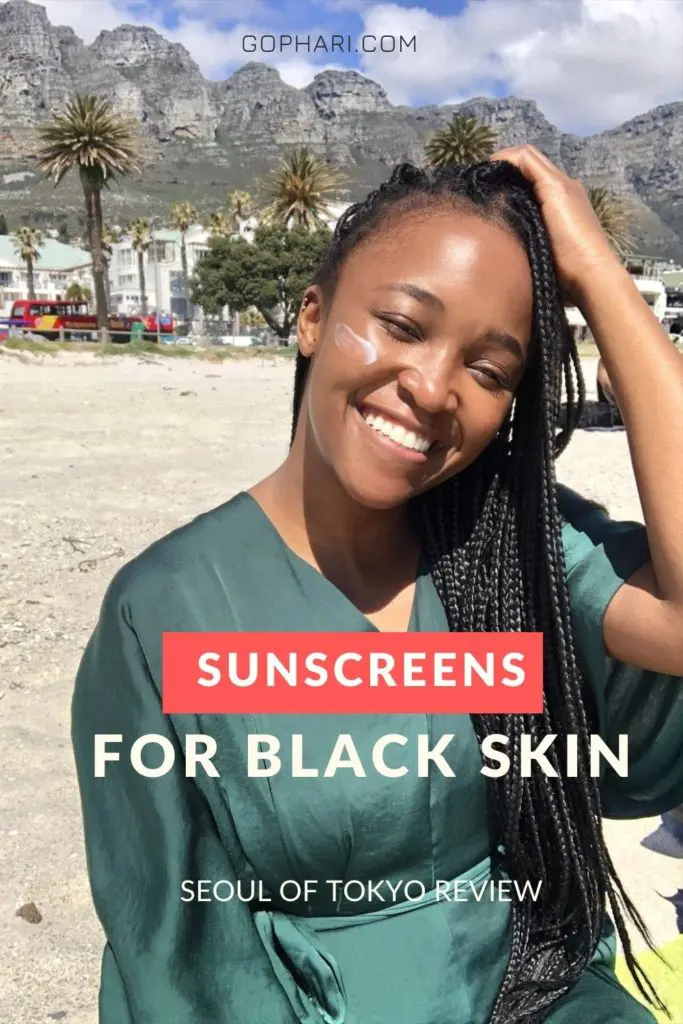 Sunscreens for black skin Gophari Pinterest graphic