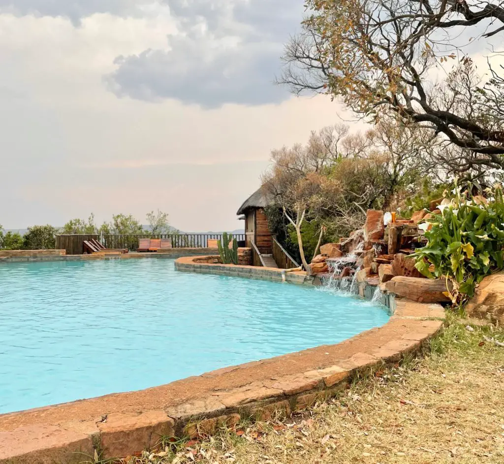 The swimming pool area at Mountain Sanctuary Park